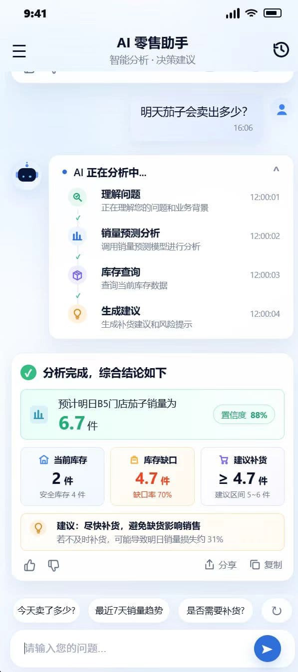 零售助手补货建议截图
